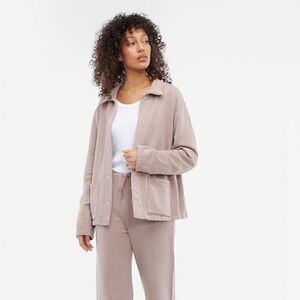 LACAUSA Anthropologie Kismet Jacket Button Down Mushroom